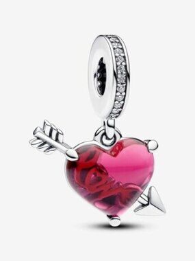 Pandora Red Heart & Arrow Charm